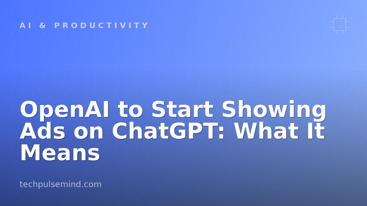 OpenAI to Start Showing Ads on ChatGPT: What It Means