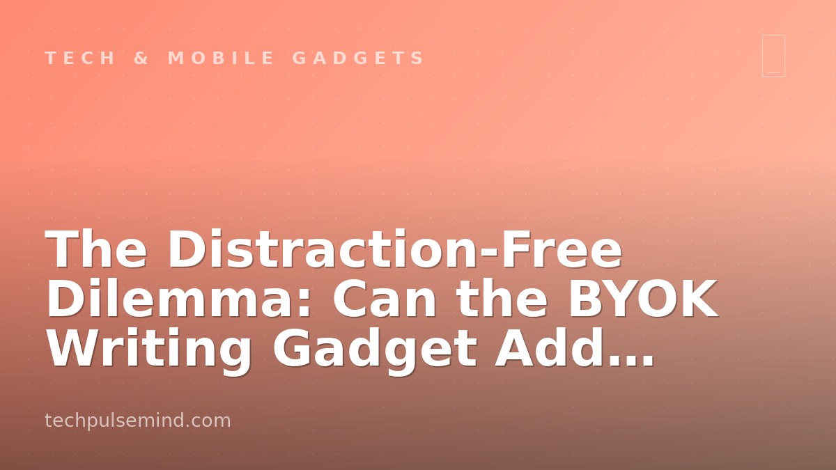 The Distraction-Free Dilemma: Can the BYOK Writing Gadget Add Extensions Without Losing Its Appeal?
