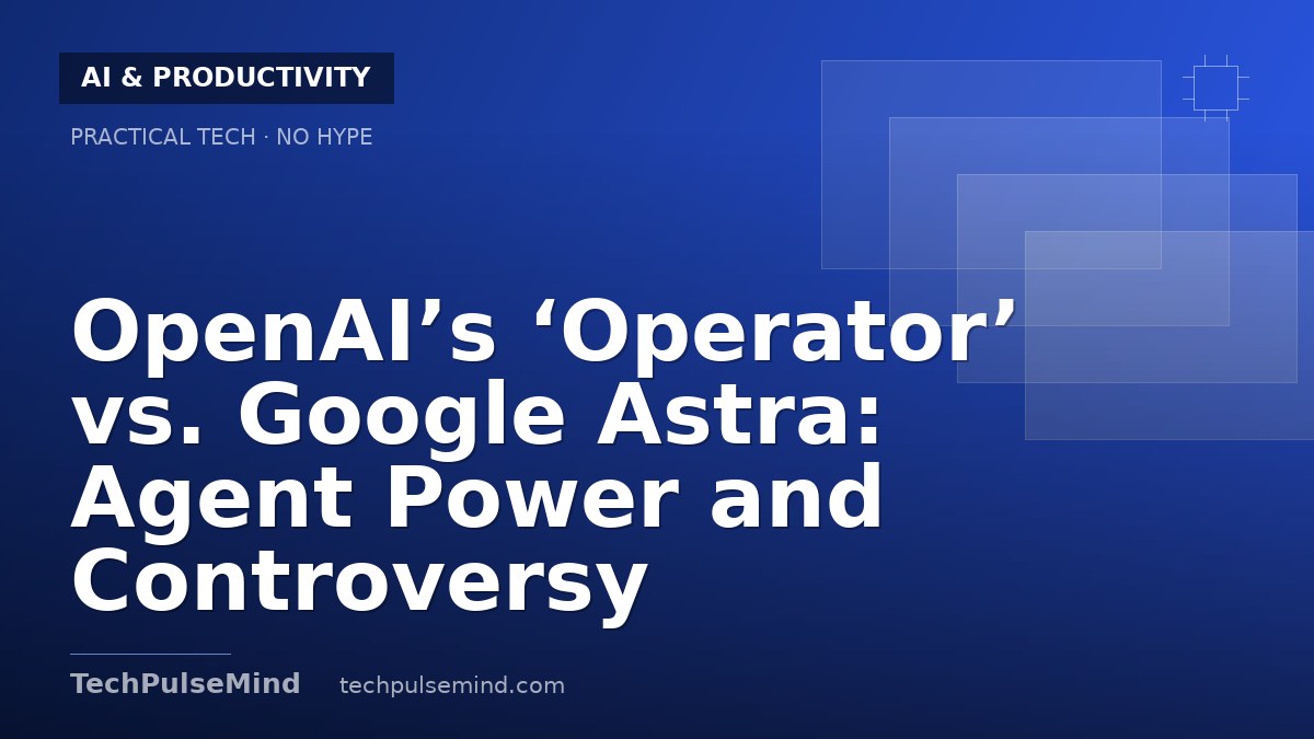 OpenAI’s ‘Operator’ vs. Google Astra: Agent Power and Controversy